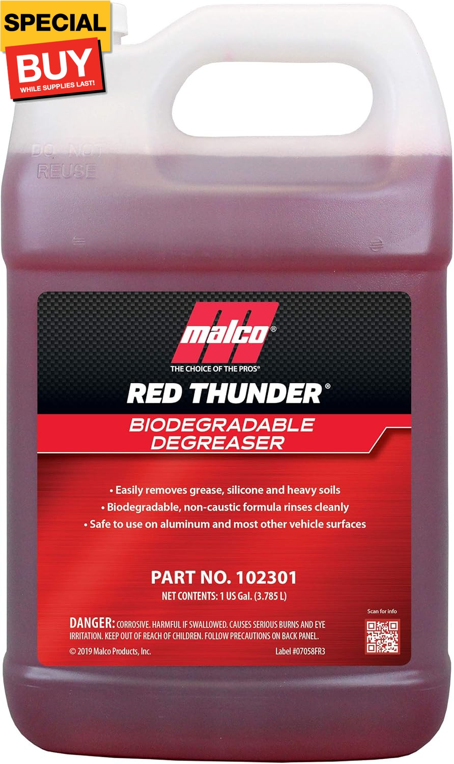 Red Thunder – Automotive Cleaner and Degreaser – Breaks Down Grease & Grime on E