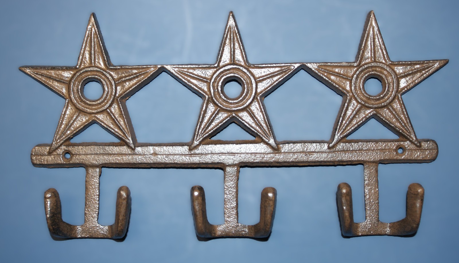 1 -TRIPLE PLAY,Western Star,3 Double Wall Hooks,Country Western decor ,W-72