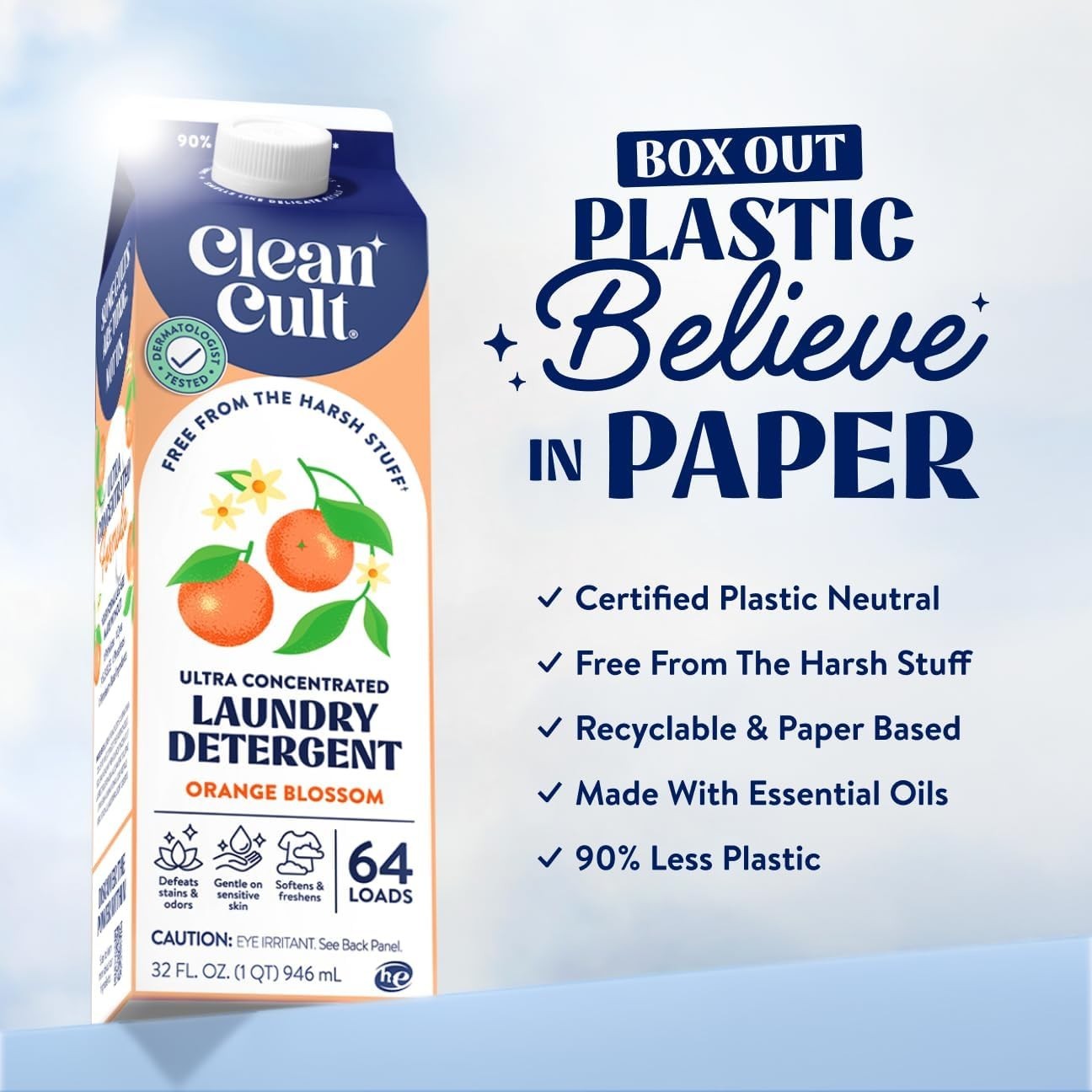 Powerful Orange Blossom Scent Liquid Detergent – 32oz, For HE/Standard Machines
