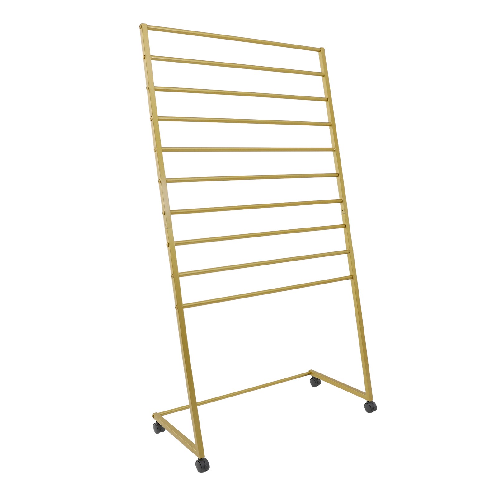 10 Tier Scarf Display Stand Metal Scarf Holder Organizer Rack w/ Wheels 80*40cm