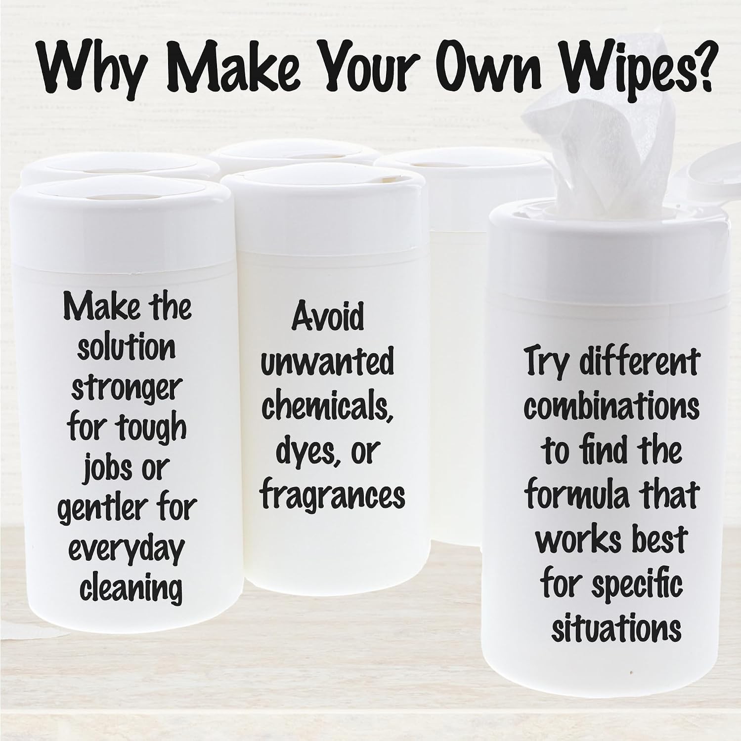 DIY Hand & Surface, Mix-It-Up Wet Wipe Kit, (50 Viscose Dry wipes X 6