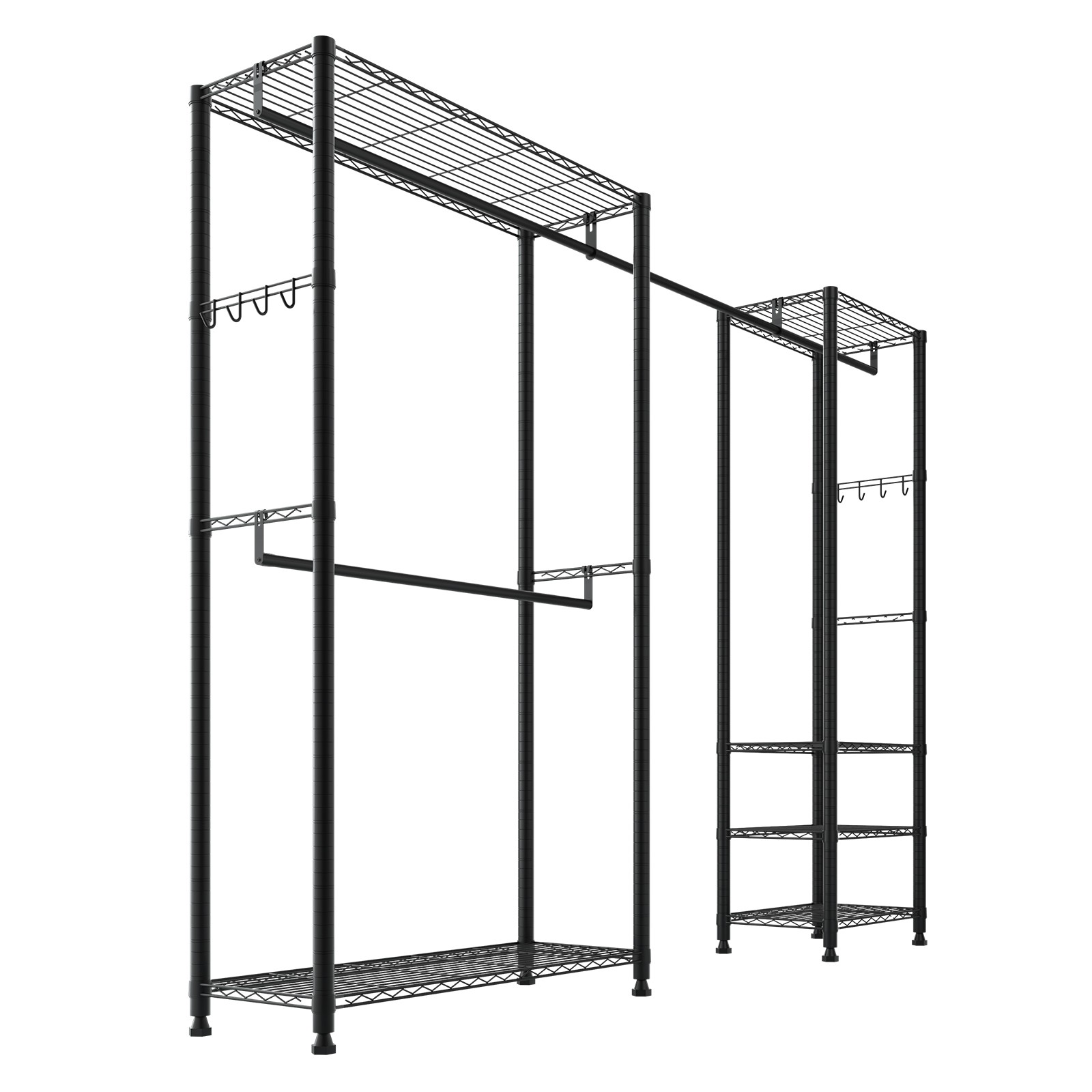 VEVOR Clothes Garment Rack Freestanding Closet Wardrobe Rack Carbon Steel Frame