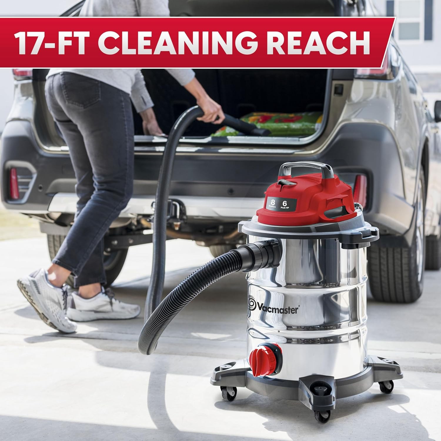 Vacmaster VOC812SF 1101 8-Gallon Premium Stainless Steel Wet/Dry Vacuum