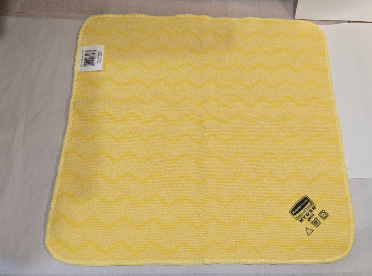 Rubbermaid Hygen 16″X16″ Microfiber Bathroom Cloth Yellow (box of 12) Q610