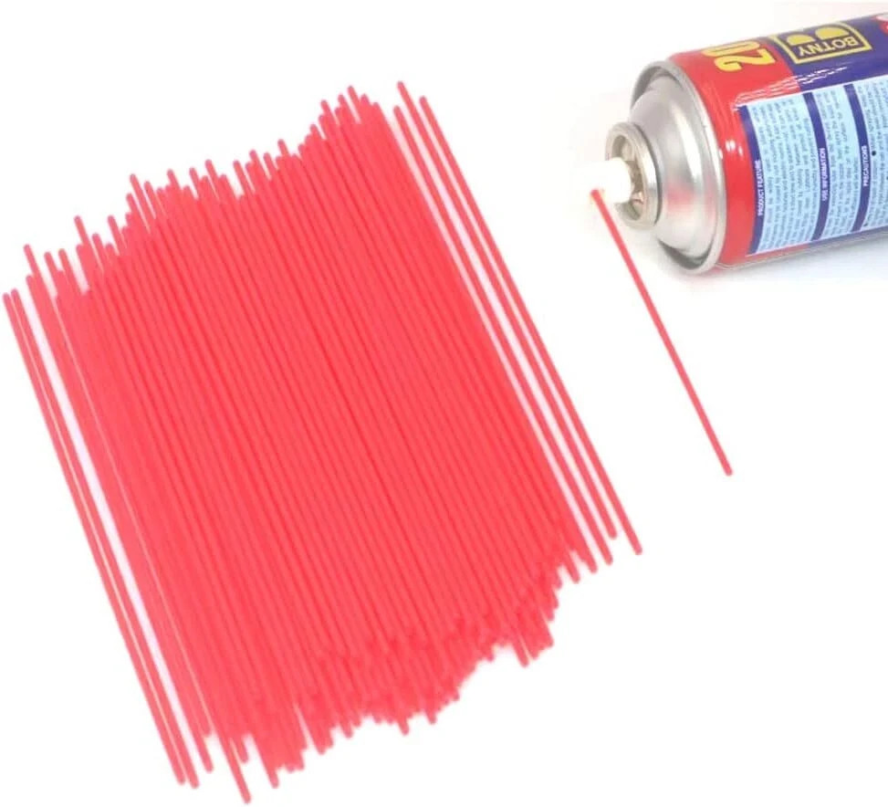 50 Pack 5Inch Red Plastic Spray Can Straws Replacement Aerosol Can Extension Tip
