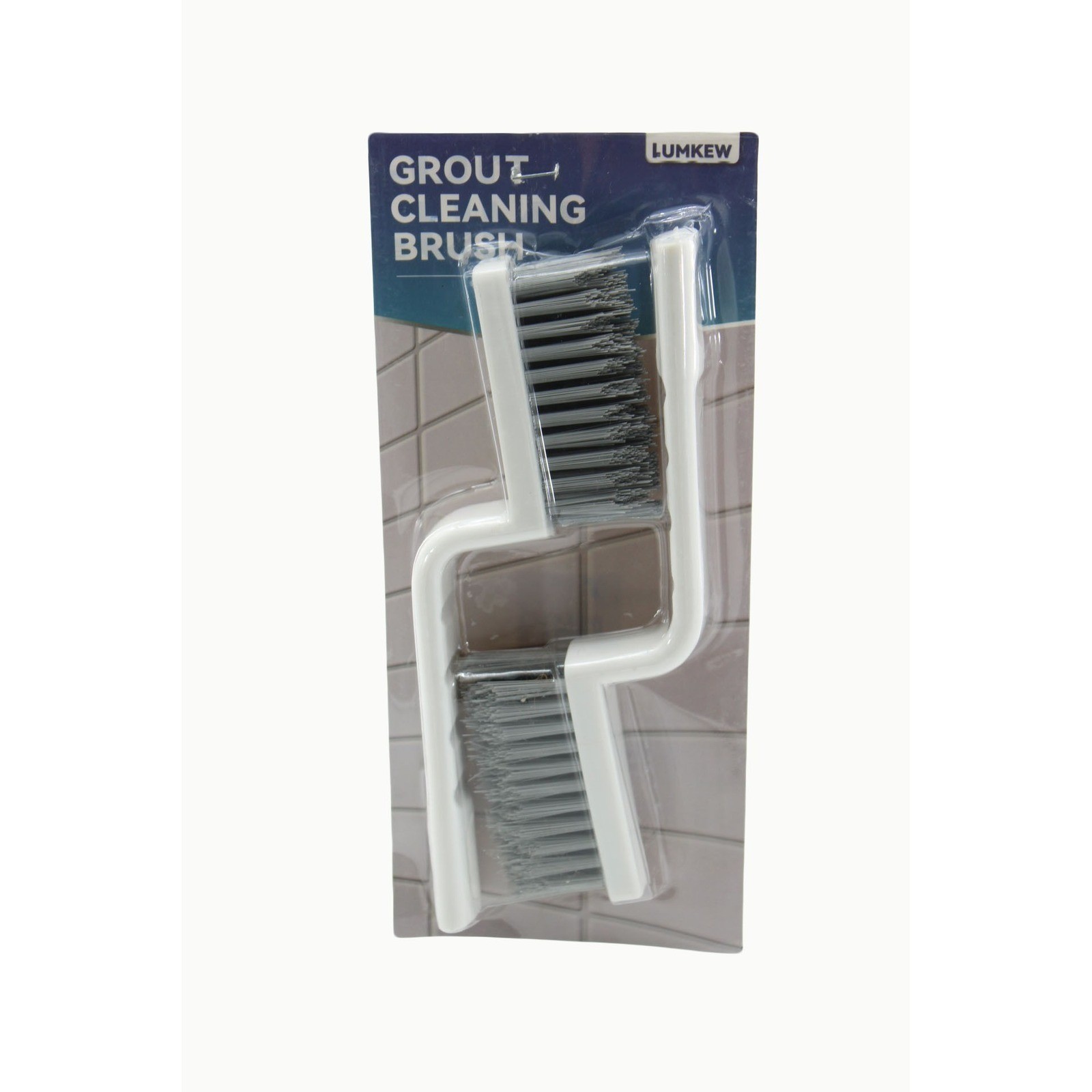 Lumkew Grout Cleaning Brush 2 Piece Set White Gray Tile Scrubbing Tool New