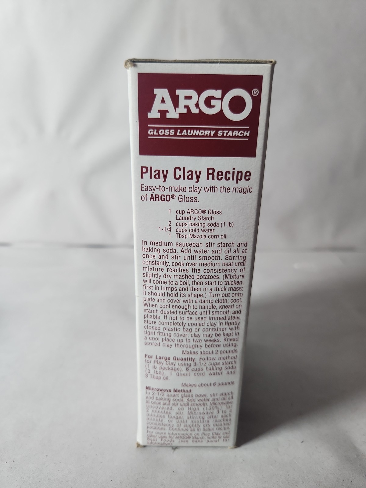 (1) New ARGO Gloss Laundry Starch Red 16oz Box – Discontinued NOS
