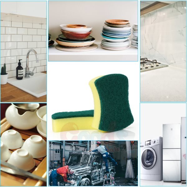 6~30/60PCS Non-Scratch Scrub Sponges Washing Dishes Cleaning Kitchen Dish Sponge