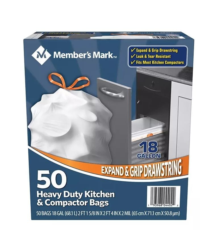 Member’s Mark Heavy Duty Kitchen and Compactor Bags 18 gallon 50 ct