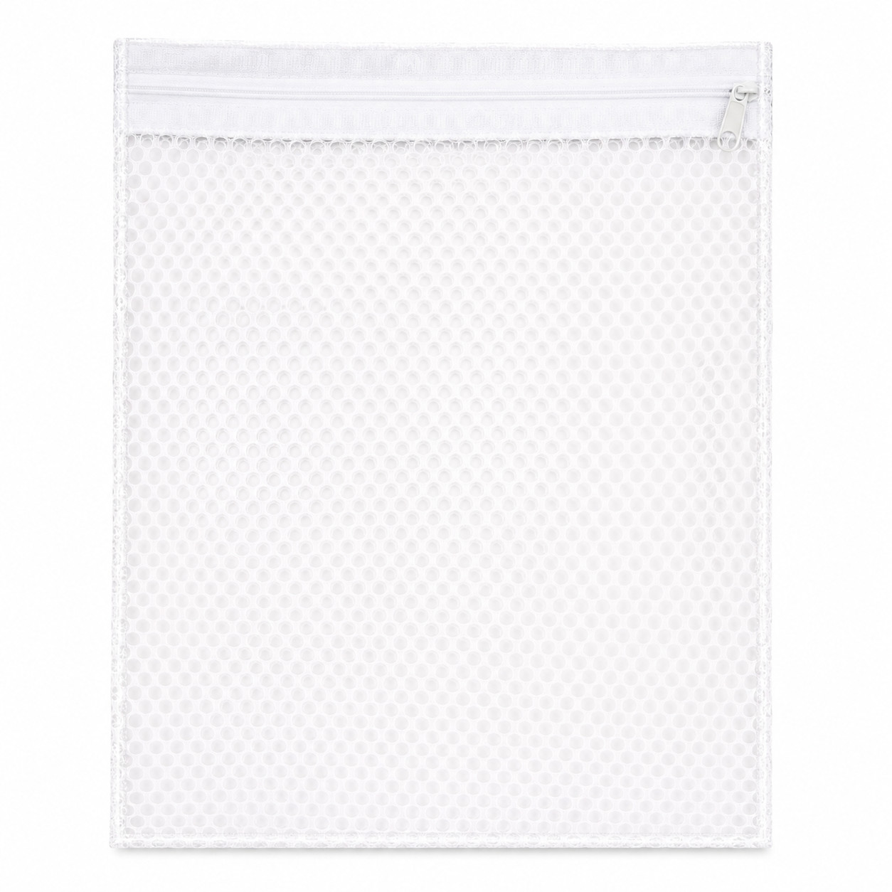 Mesh Laundry Bag with Zipper, 15 x 20 in, White, 4-Pack