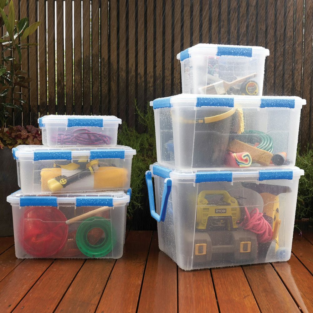 6 Pack Ezy Storage Waterproof Box, 3Gal 12Qt 11.4L, IP67 Sealed Tote Organizers