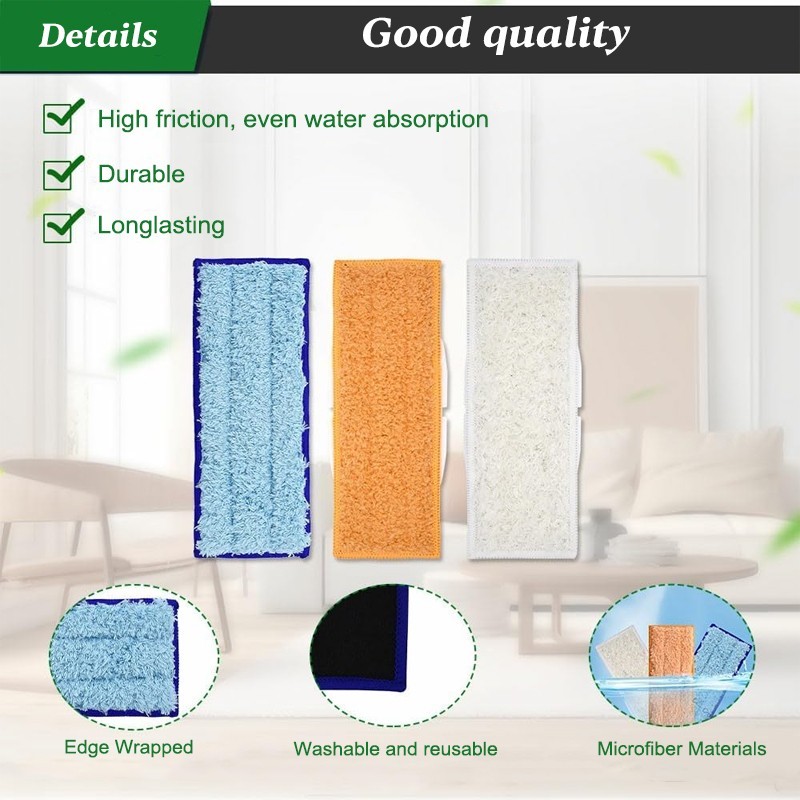 Mop Pads for iRobot Braava Jet 200 Series 240 241 Robot Mops, 3 Wet 3 Dry 3 Wet