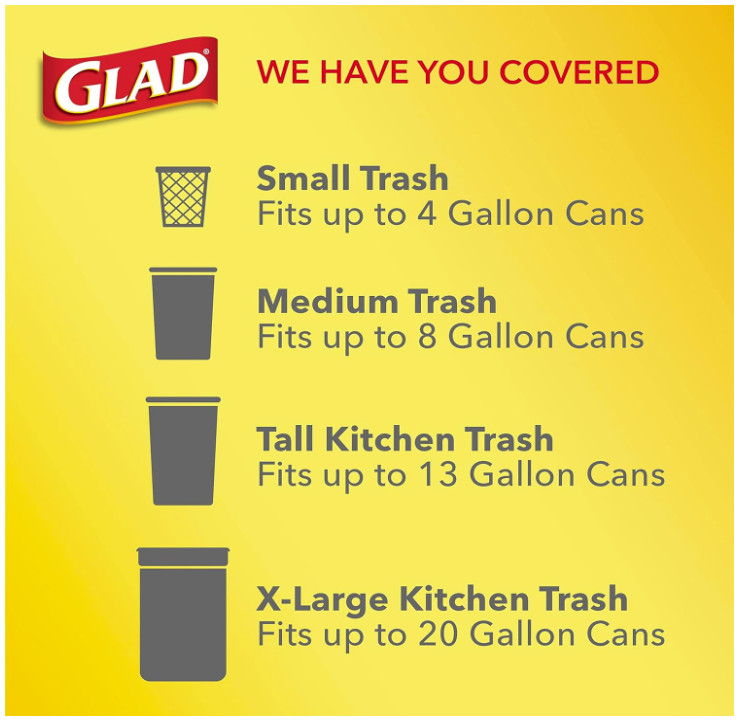 Glad OdorShield Small Drawstring Trash Bags, 4 Gallon, 34 Count – Febreze Cherry