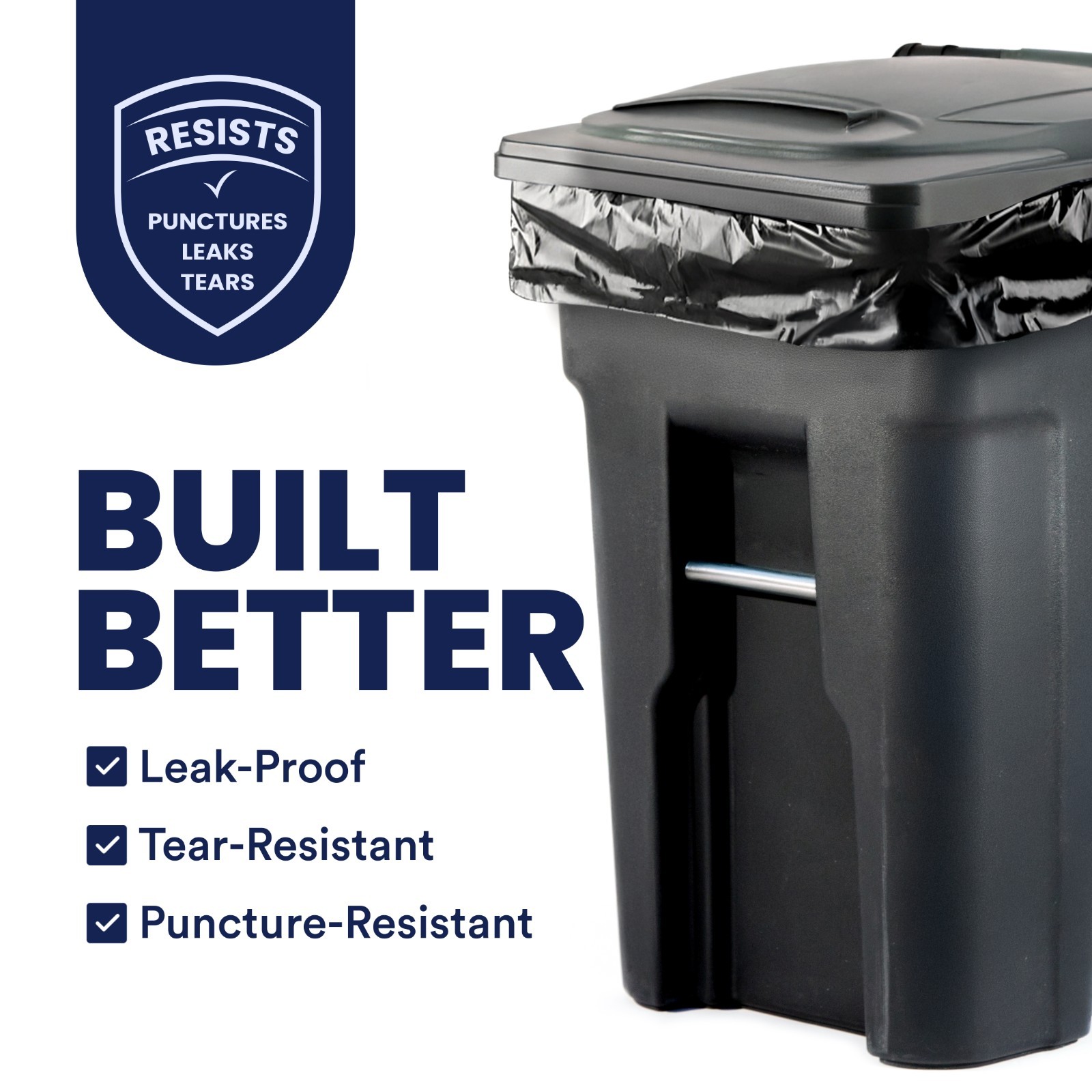 Plasticplace 64 Gallon Toter Compatible Trash Bags – 50 Bags on Rolls