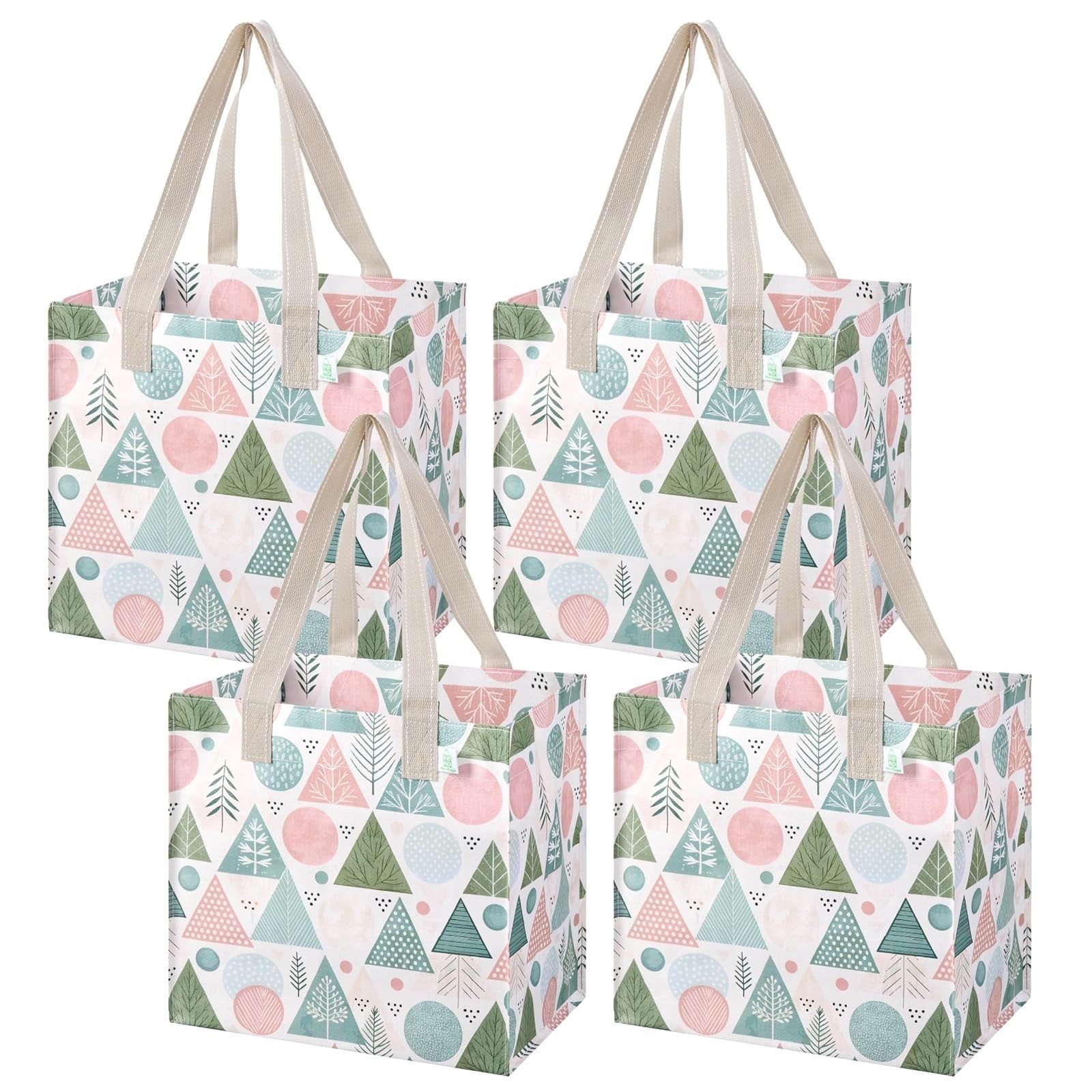 VENO 4 Pack Large Reusable Grocery Bags with Hard Bottom – Gray