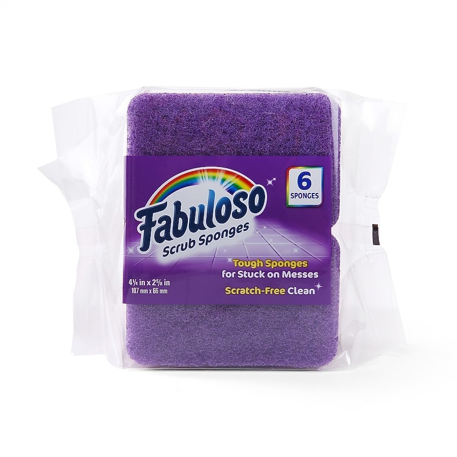 Fabuloso Sponges Purple 6 CT Cellulose Sponge with scouring pad 6 -Pack