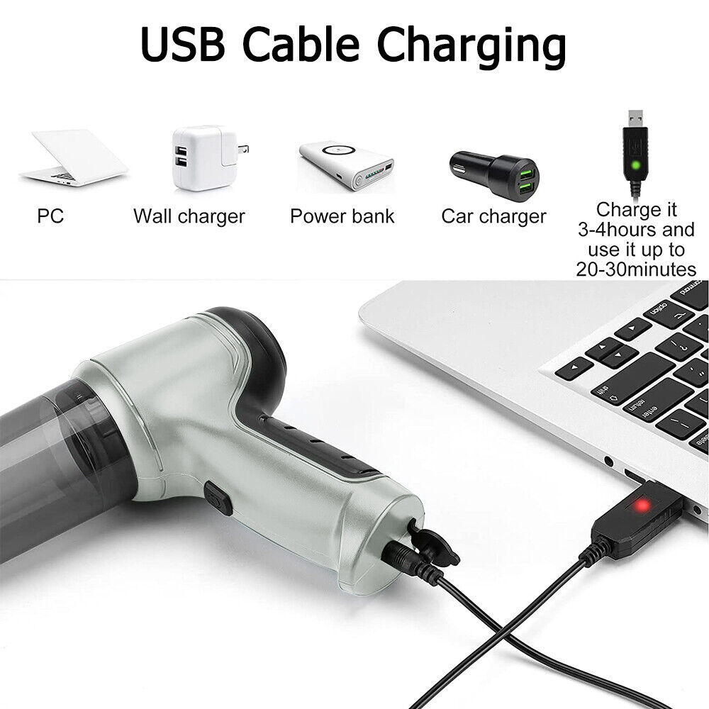 3 in 1 Upgrade Car Vacuum Cleaner Air Blower Wireless Handheld Rechargeable Mini