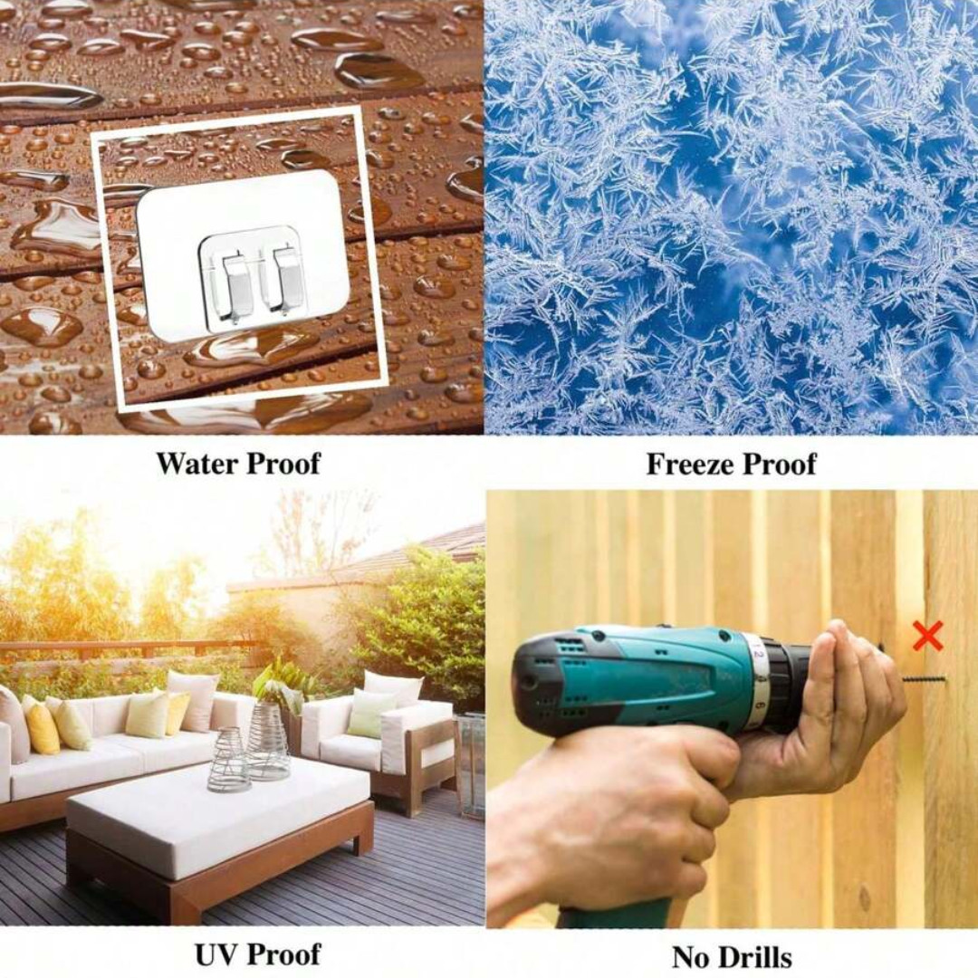 Outdoor Indoor Adhesive String Light Hooks Wire Fastener Hook Clip Hanging Decor