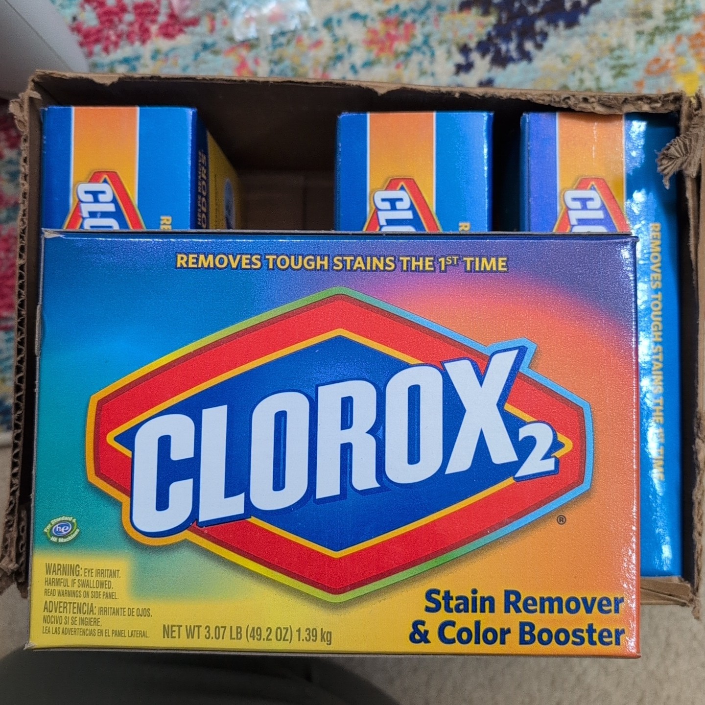 4 Clorox 2 Laundry Stain Remover and Color Booster 49.2 Ounce Powder 3 in 1 Lot