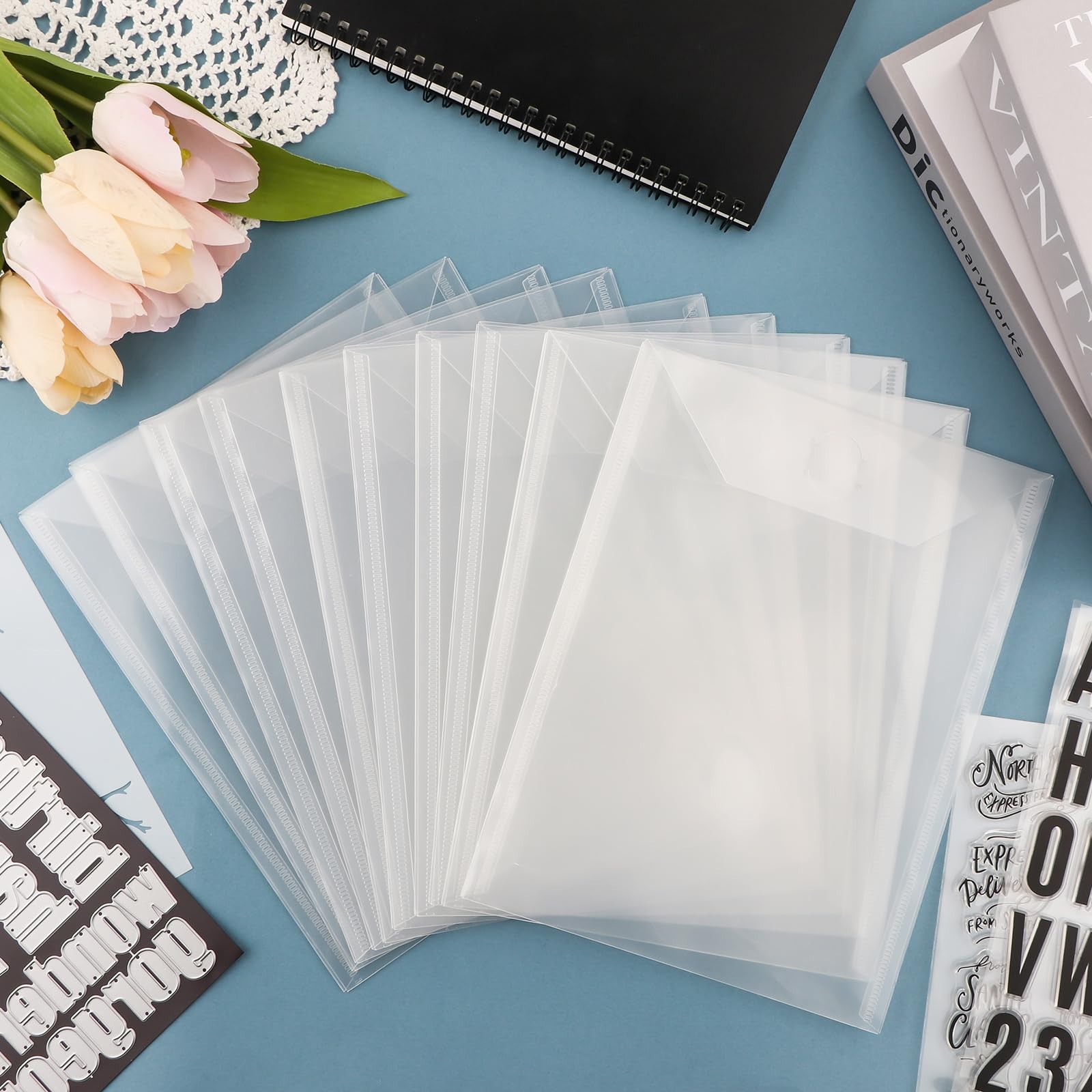 Resealable Plastic Storage Envelopes Pockets For Dies Stencil 7×9.4 In 50 PCS