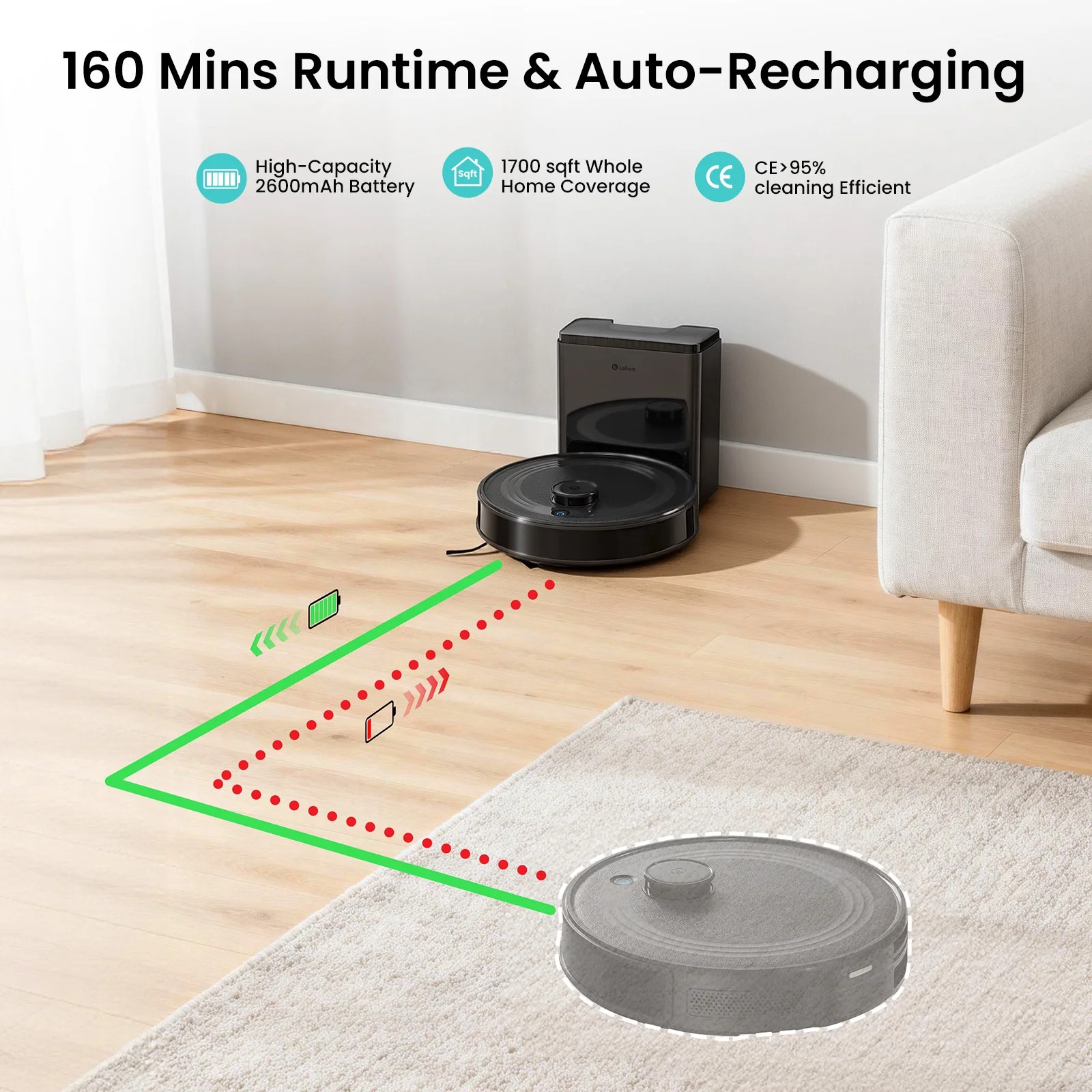 Robot Vacuum & Mop M2 Plus Lidar, 7000Pa Suction, Self-Emptying, Multi-Floor