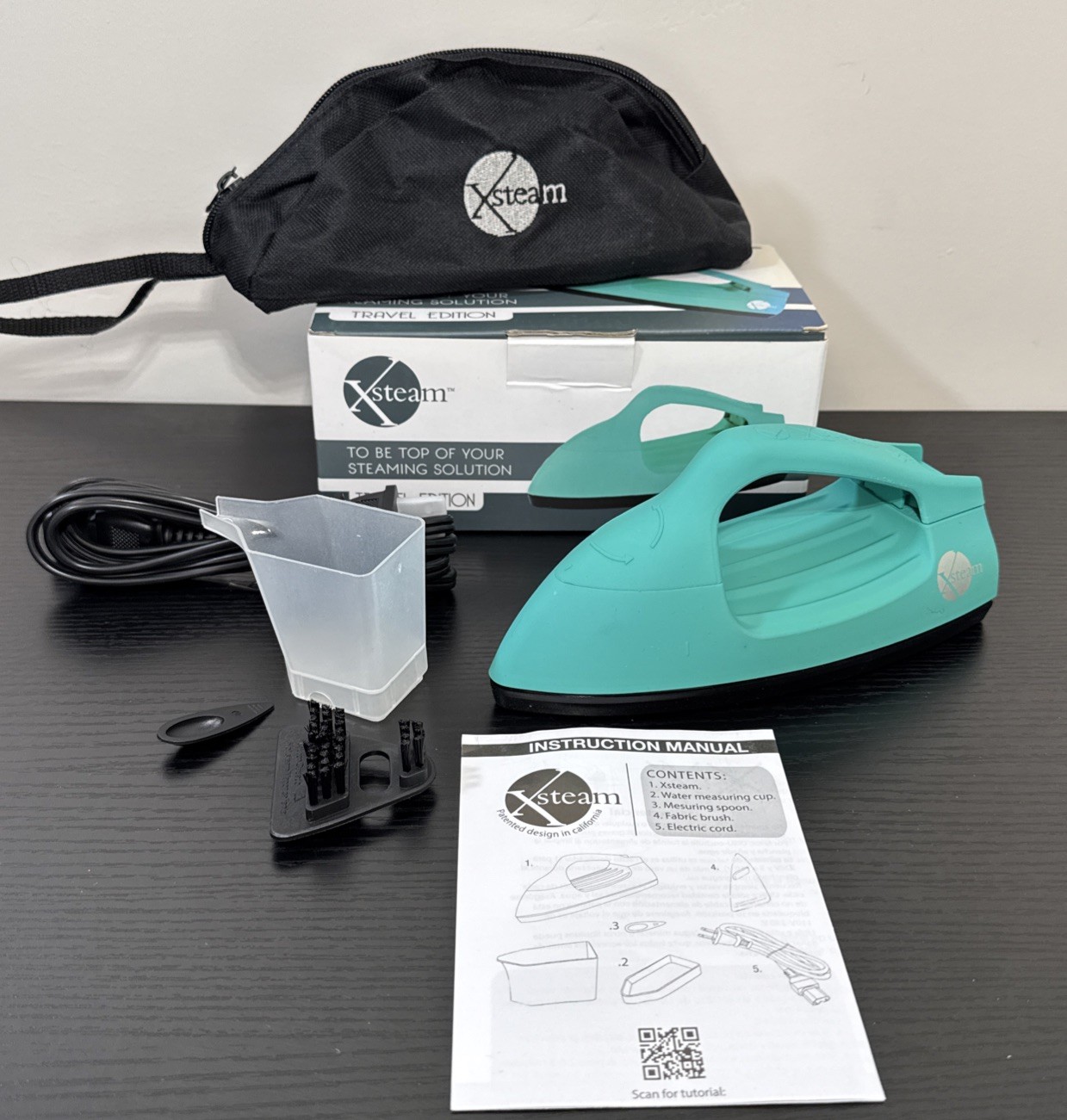 X-Steam Travel Edition Clothes Iron Lightweight Portable Steamer Turquoise ￼