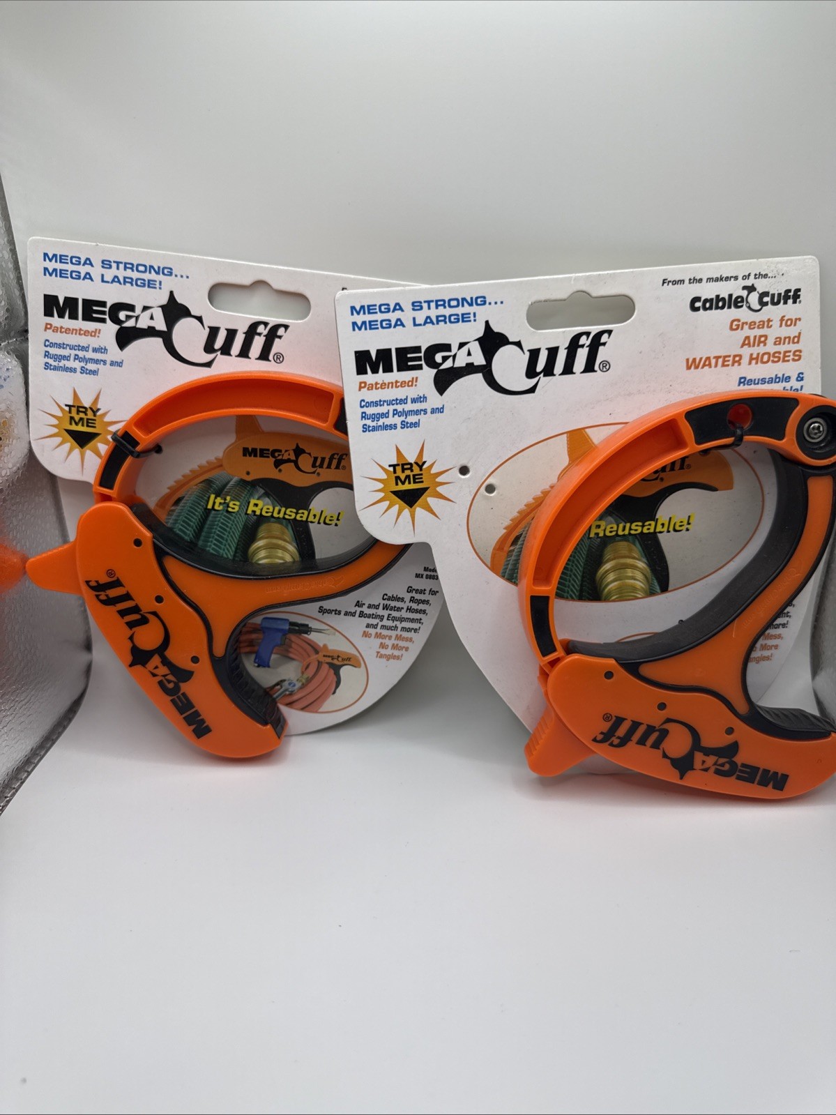 2 Cable Cuff Mega Cuff – Single Extra Large Reusable Serrated Cable Organizer.