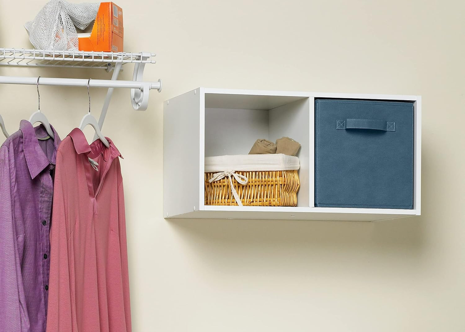 Closetmaid Cubeicals 2 Cube Storage Shelf Organizer Bookshelf, Stackable or Hang