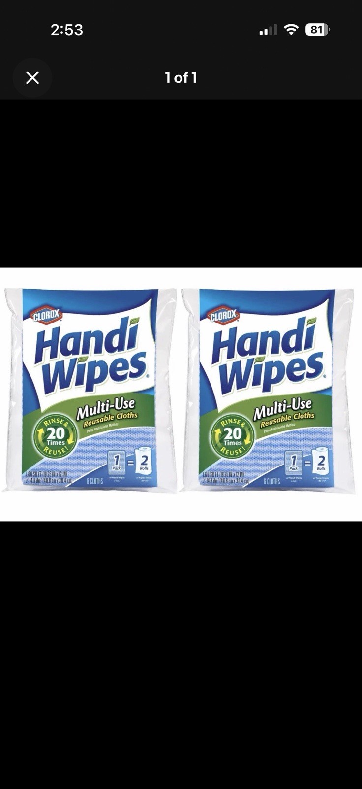 2 PACK Handi Cloths Multi Use and Purpose Cleaning Heavy Duty ~ 12 Total!!