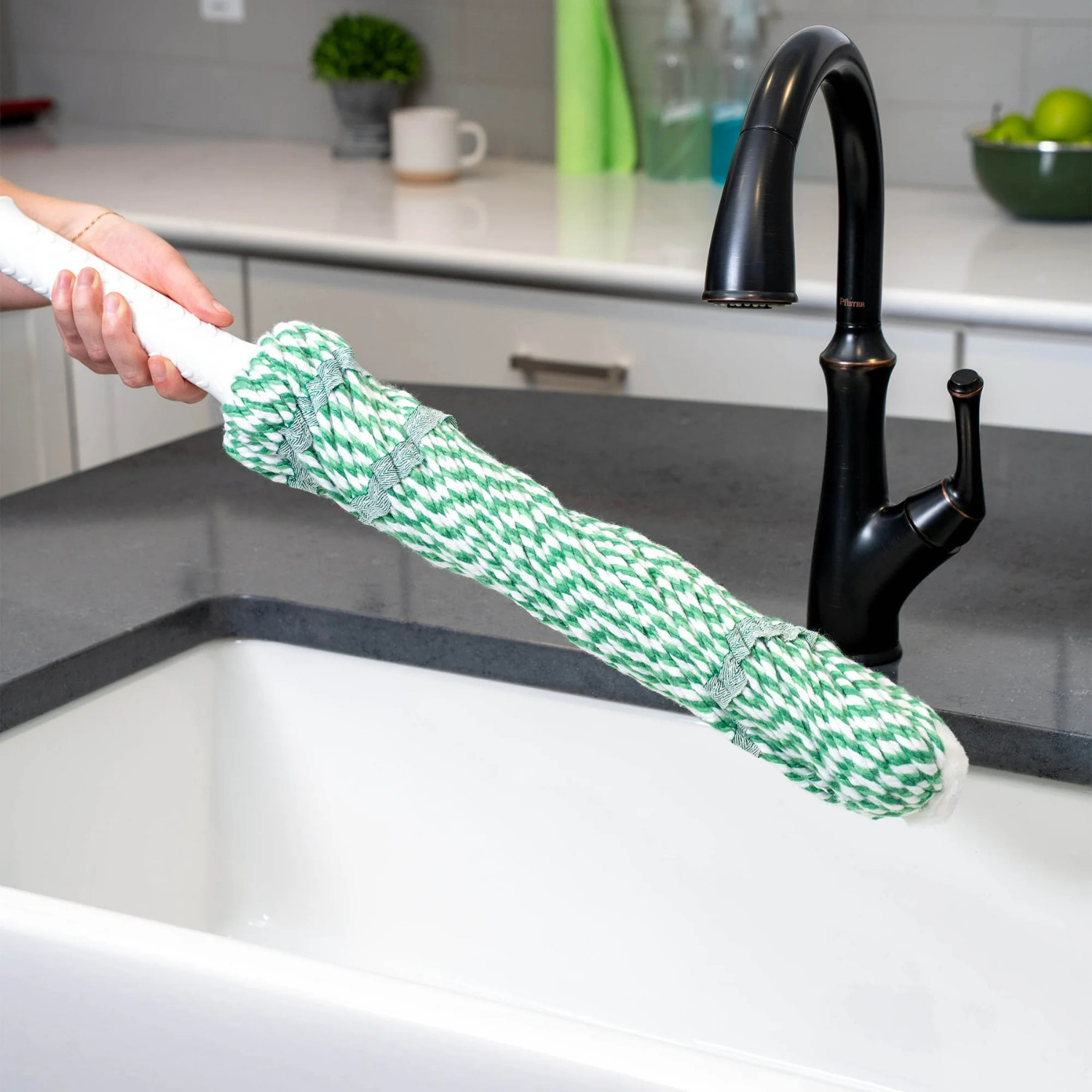 (2 Pack) Libman Tornado Twist Mop Cotton Blend Head Steel Handle Green & White