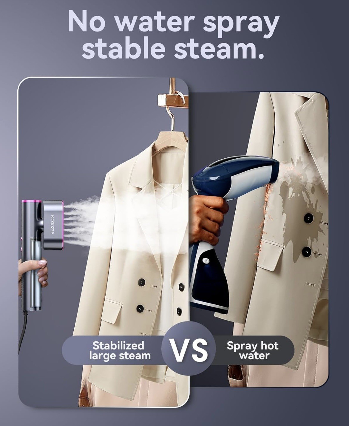 Jack & Rose 2-in-1 Travel Garment Steamer & Iron 100V-220V New (Box Damaged)
