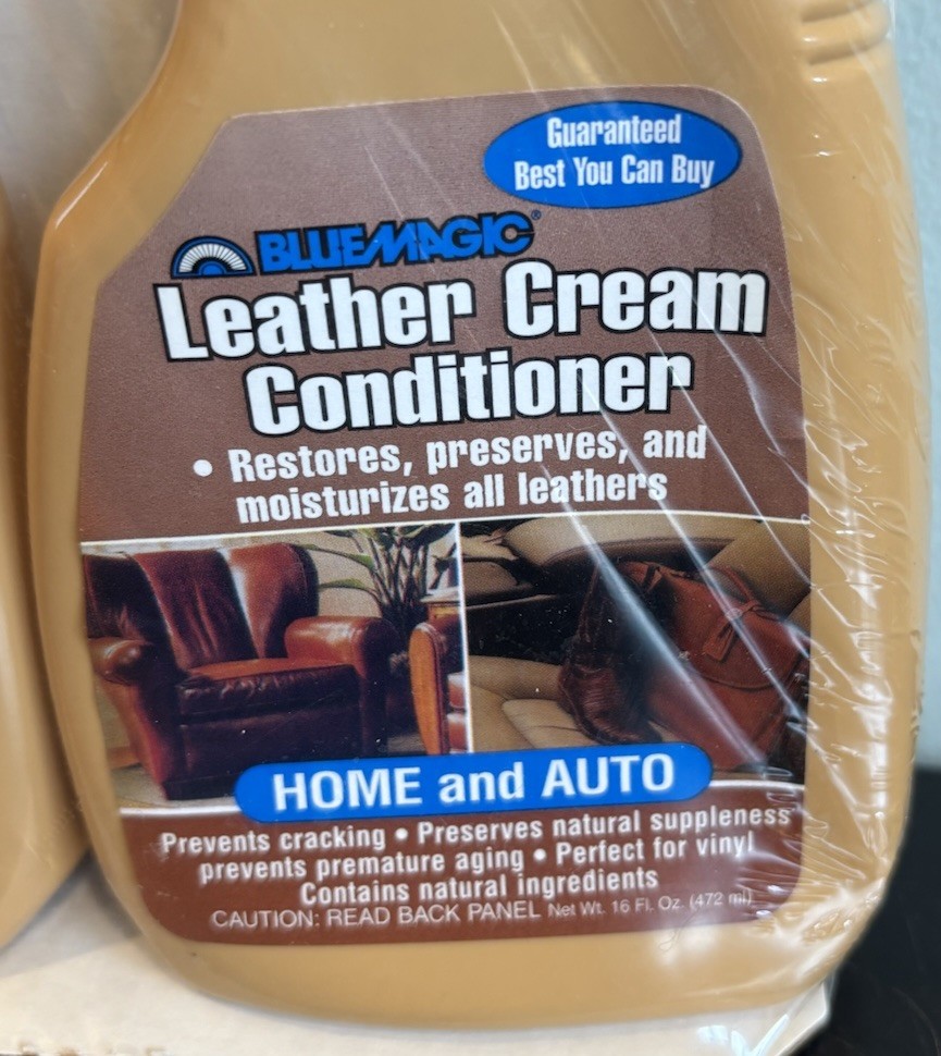 VTG Blue Magic Leather & Vinyl Cleaner Leather Cream Conditioner Home Auto 16 Oz