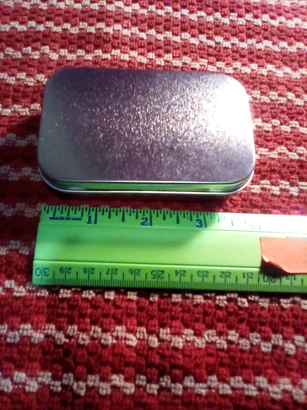 Metal Rectangular Empty Silver Hinged Tin Box Containers 3.75 x 2.45 x 0.8 “