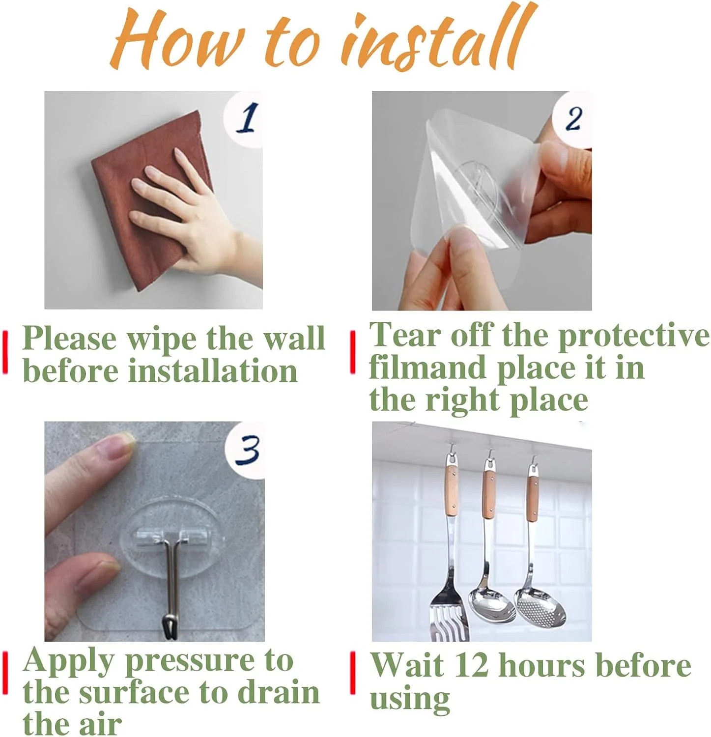 150 Pack Adhesive Hooks Wall Hooks 24lb(Max) Self Adhesive Hooks Heavy Hanging