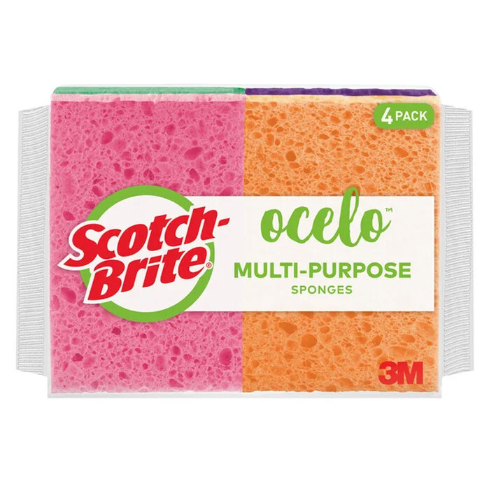 3M Scotch-Brite Sponges: ocelo cellulose scrub sponge (Assorted) *4-pack