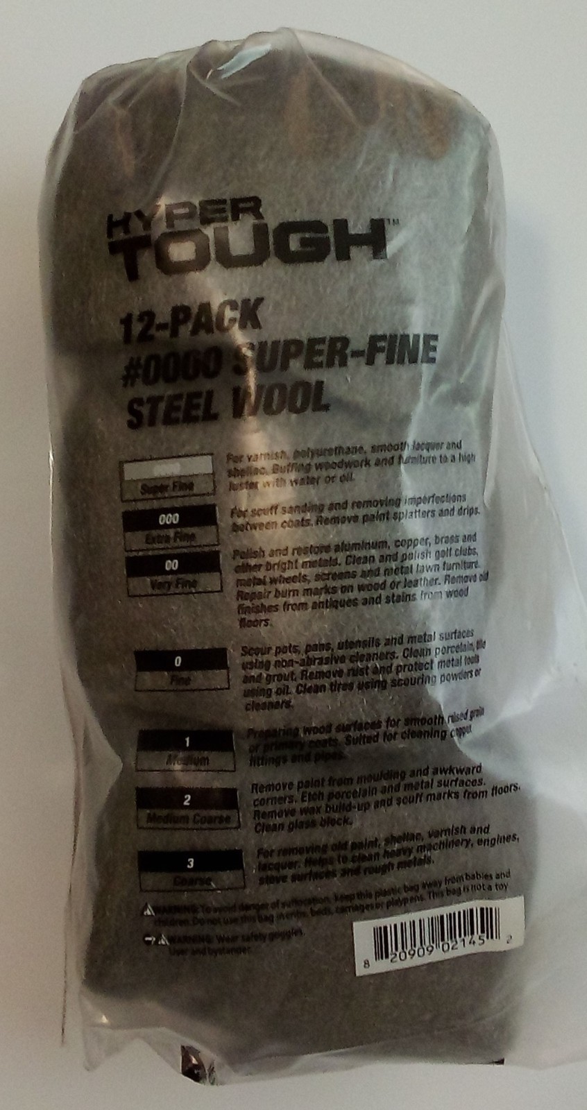 Hyper Tough 12-pack #0000 300 Count Super-Fine Steel Wool Pads