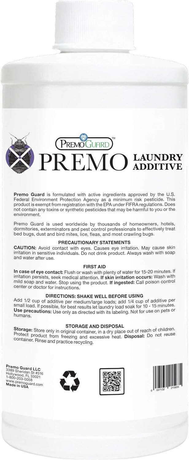 Effective Non-Toxic 32 oz Bed Bug & Mite Laundry Detergent for Safe Cleaning