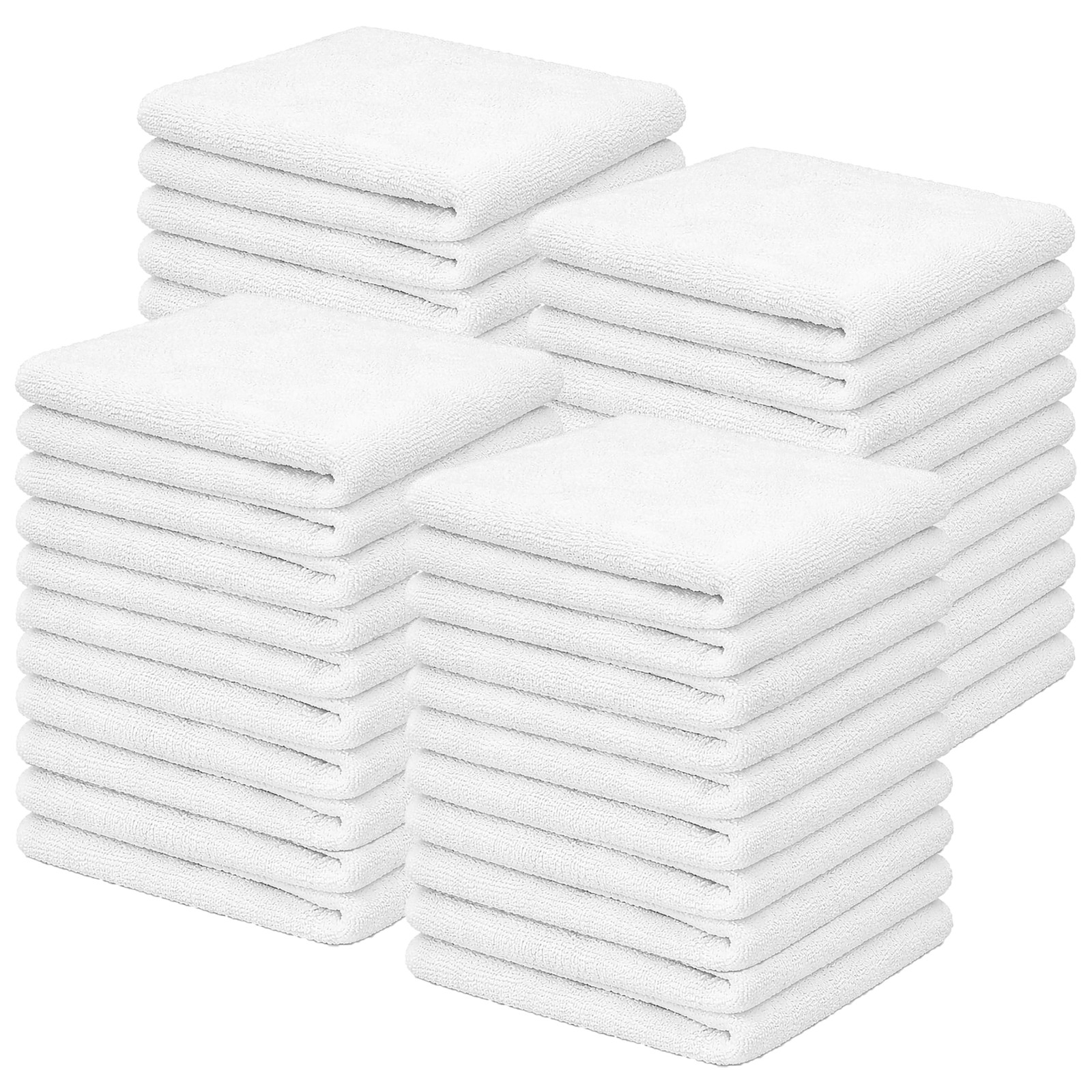 White Terry Bar Mop Towels 40 Pcs (Approx) – 100% Cotton Ultra-Absorbent Clea…