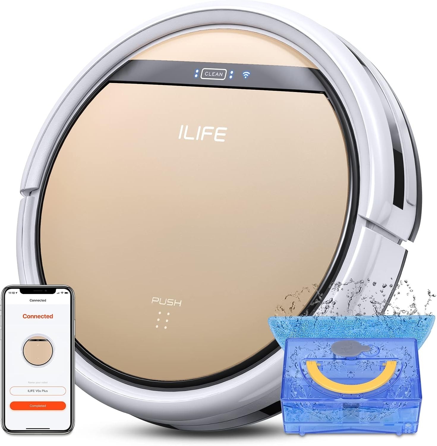 High-Efficiency V5s Plus Robot Mop & Vacuum – Ideal for Hard Floors & Carpets