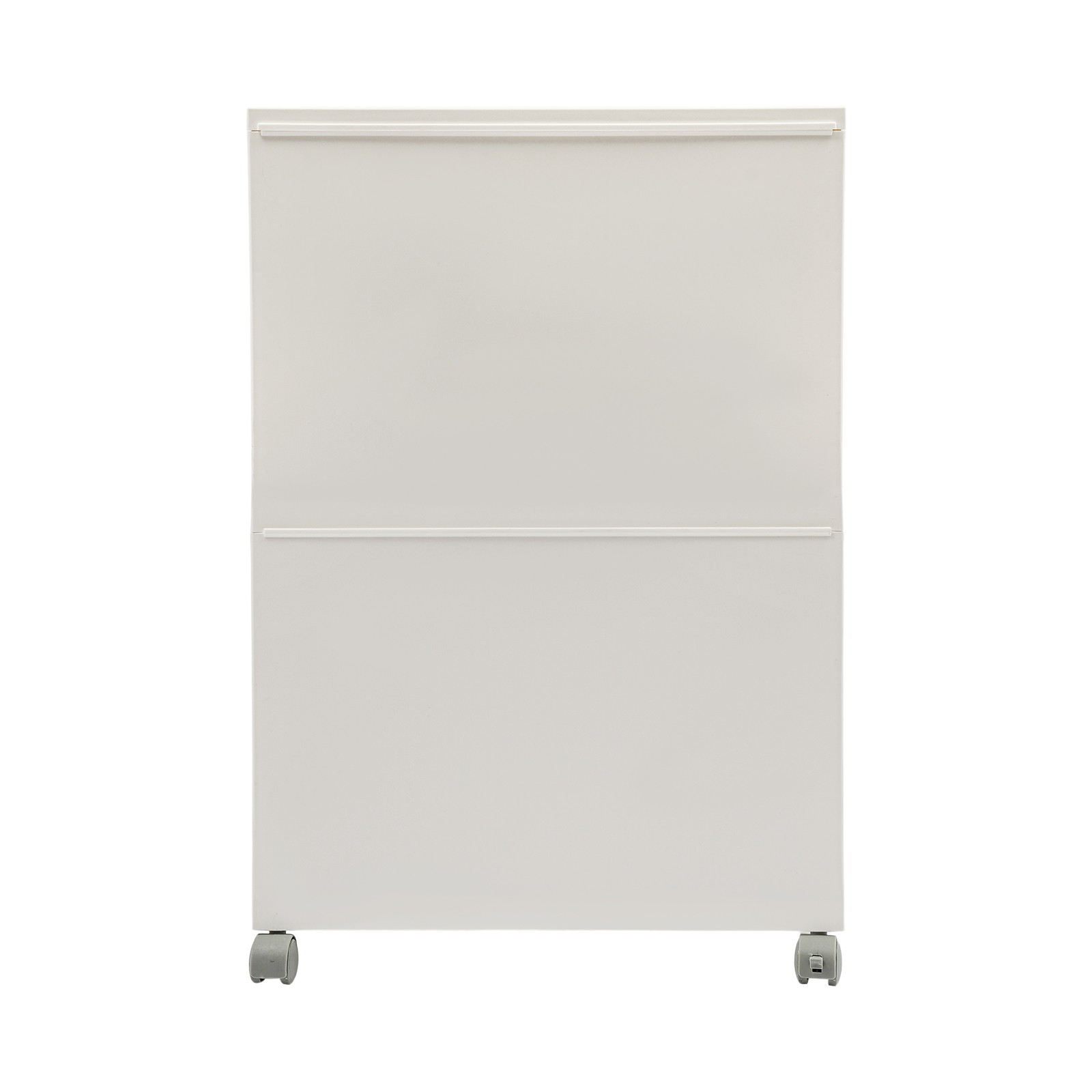 2 Tiers Rolling Shoe Storage Cabinet Mobile Shoes Organizer Sneakers Holding Box