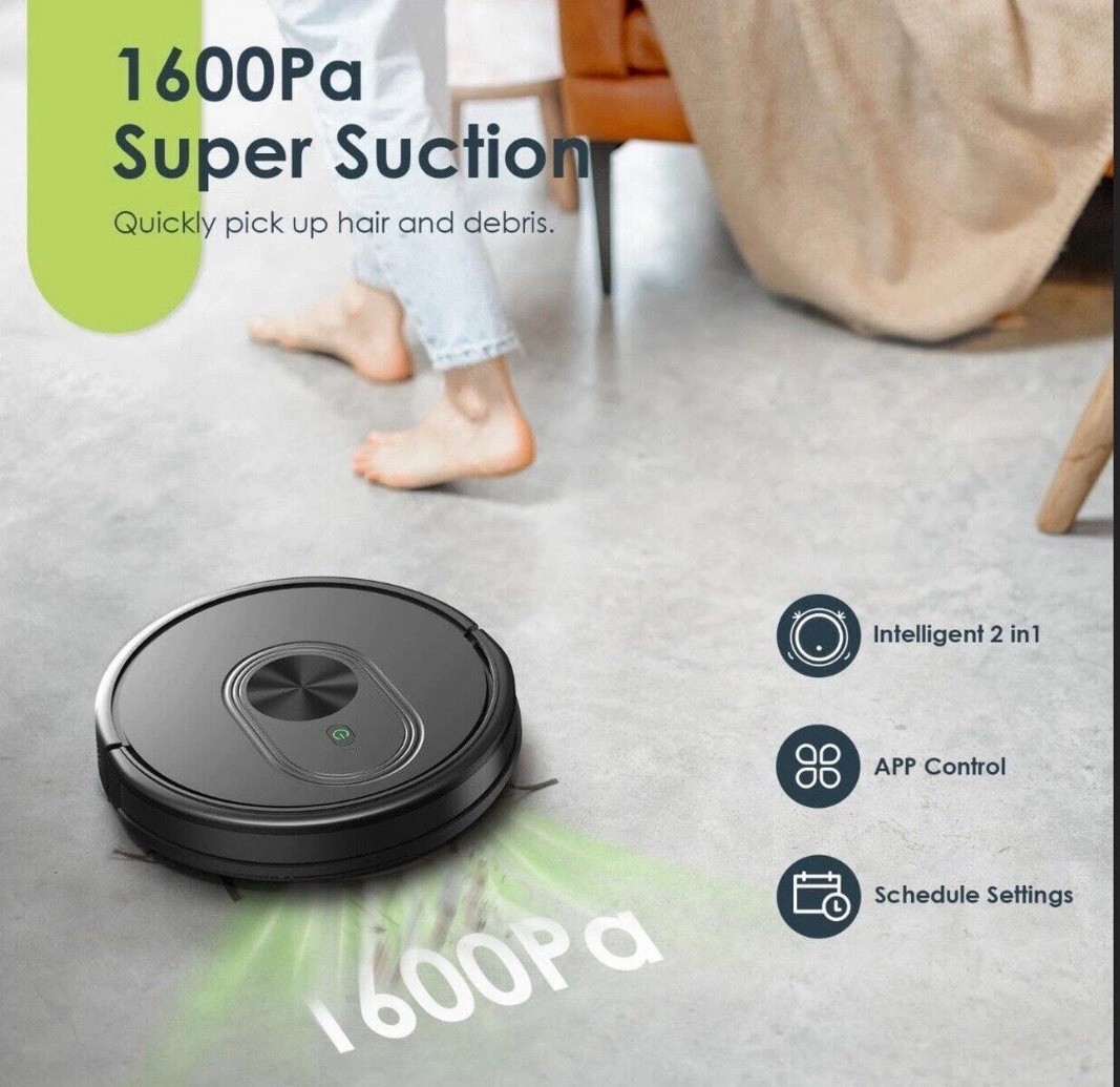 XIEBRO Smart HR101 3 in 1 Mopping Robotic Vacuum with Schedule, App/Bluetooth