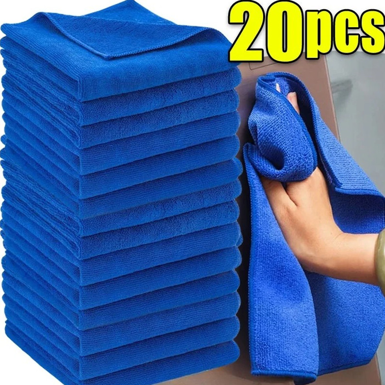 20pcs Microfiber Cleaning Towels for Car Wash & Household Use – NEW