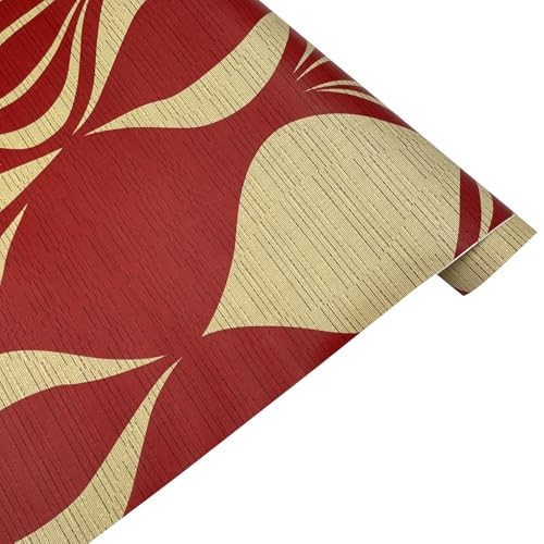 Yifely Red Geometric Design Furniture Paper Self-Adhesive Shelf Liner Dresser