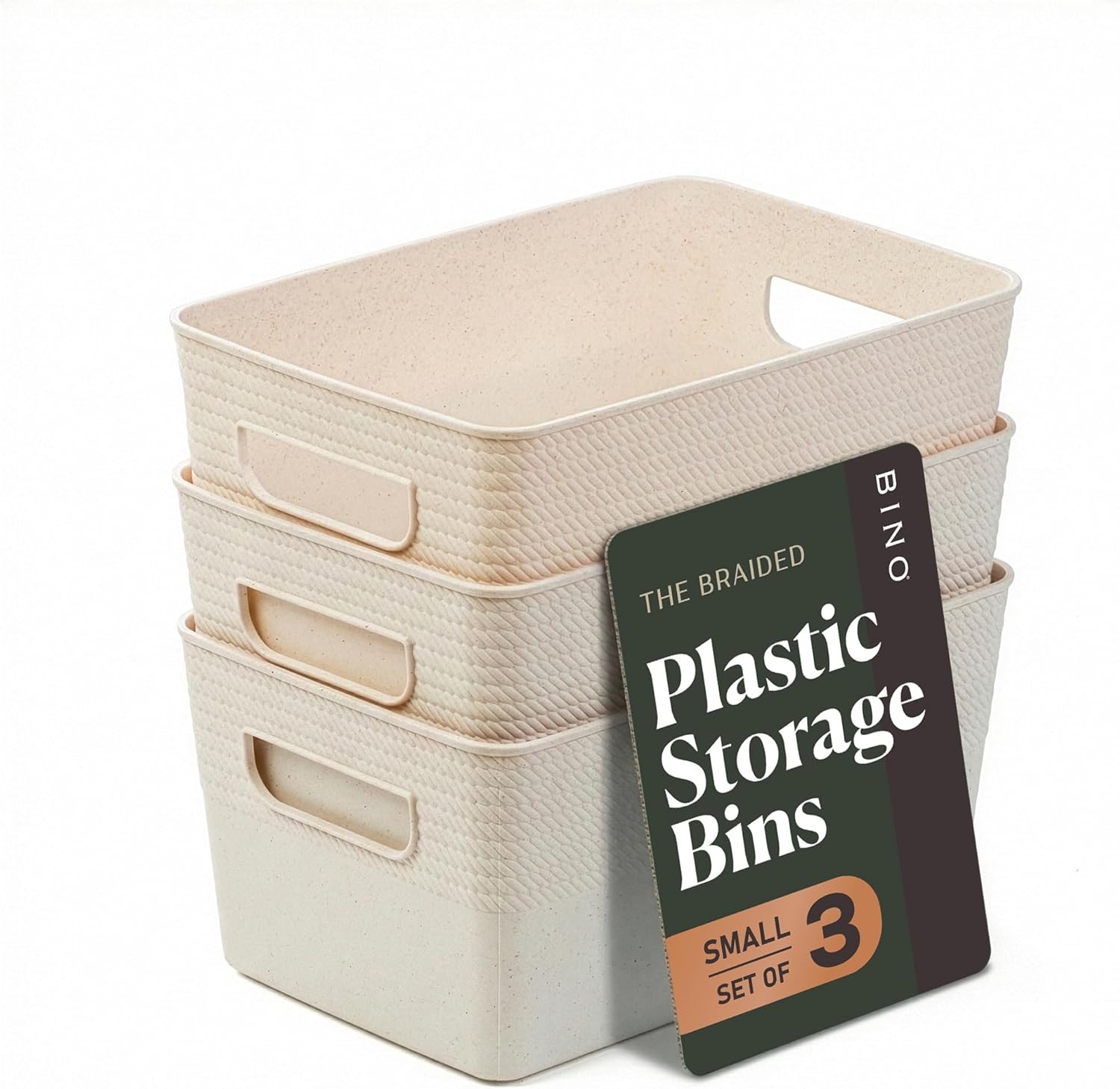Plastic Storage Bins, 5 Liter – 3 Pack, Natural | Plastic Bins for Organization