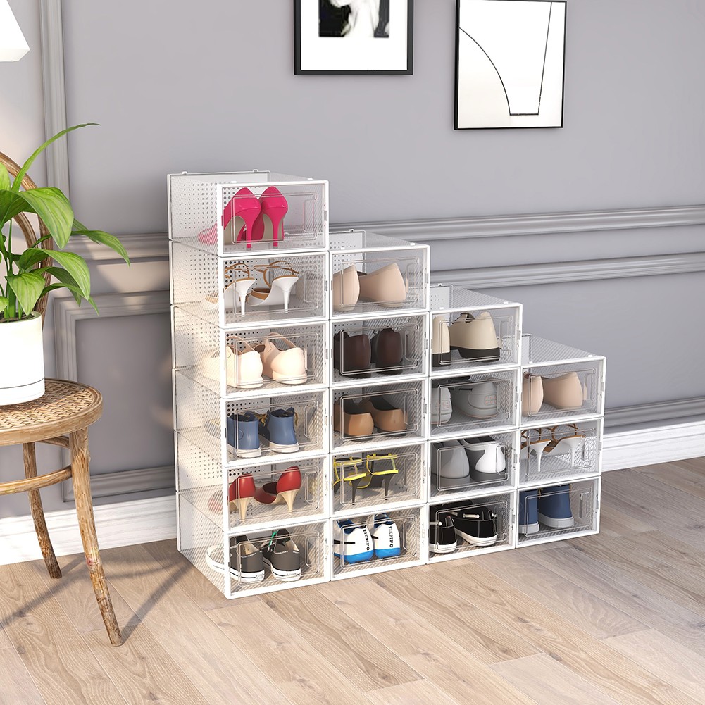 NEW! OnDisplay ClikShoe STACKABLE CLEAR SHOEBOX – CUSTOMIZABLE SHOE STORAGE BOX
