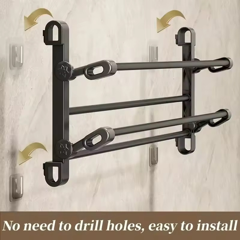 1PCs Wall Mounted Bathroom Shoe Rack Folding Storage Rack