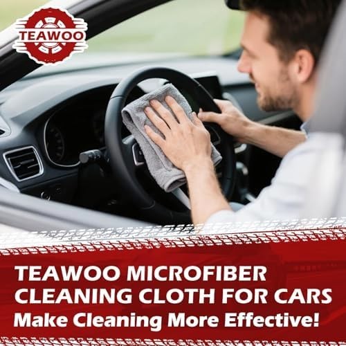 Microfiber Cleaning Cloths Bulk-15 Pack, Gray Microfiber Towels for Cars, Ultra