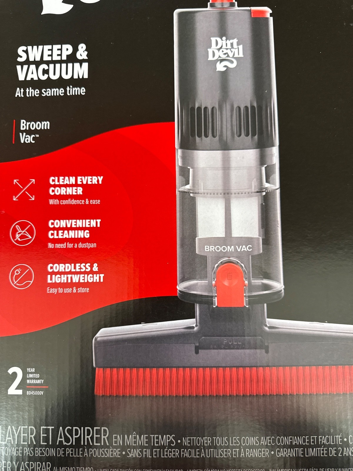 Dirt Devil Sweep & Vacuum Broom Vac – BD45000V – NEW