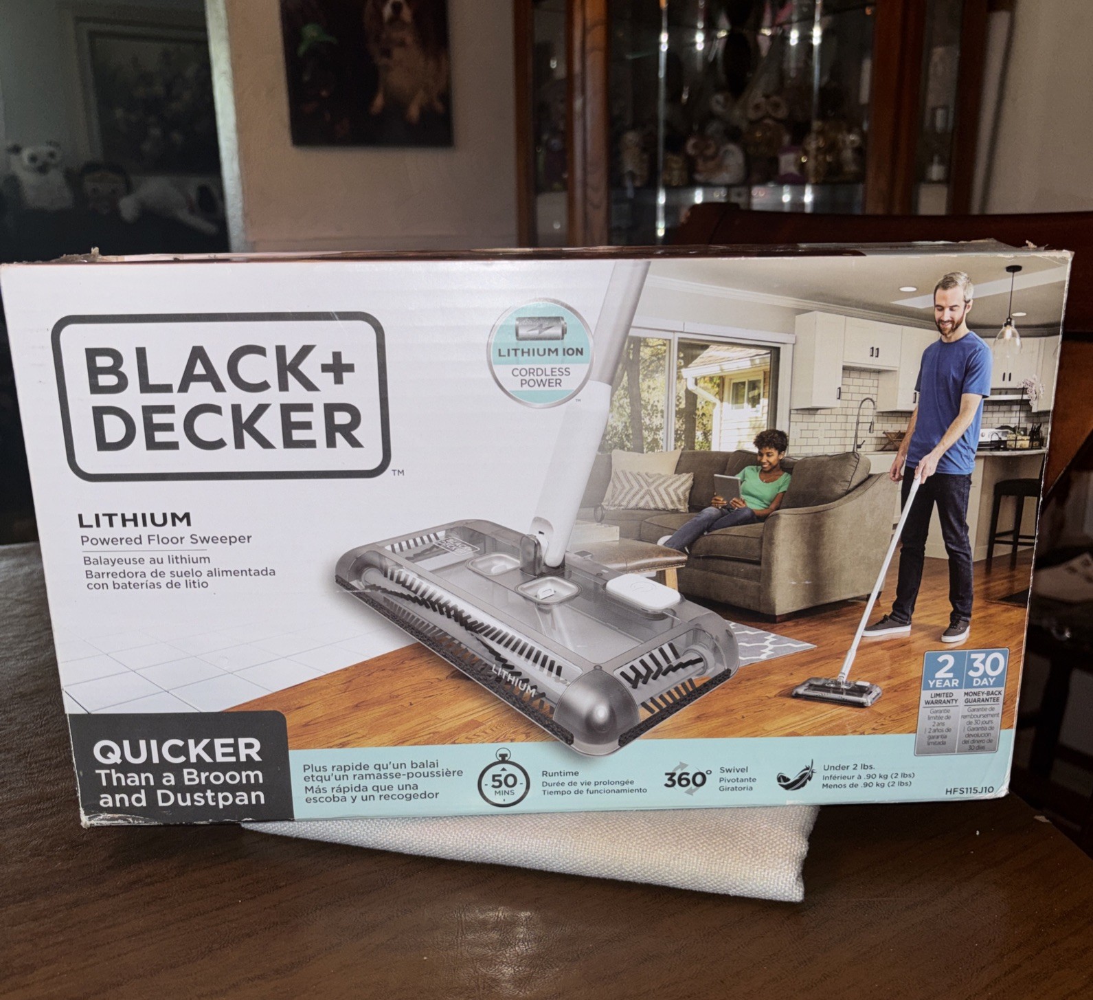 BLACK+DECKER Carpet Sweeper 50 Minute Lithium Floor Sweeper, Multi-Surface New