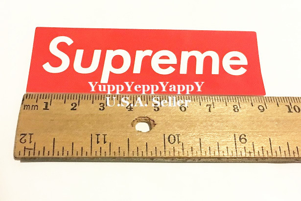 SUPREME STICKERS 9cm x 3cm SUPREME RED LOGO STICKERS